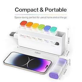 Weekly Pill Organizer 2 Times a Day - Am Pm Pill Box 7 Day, Large Twice Medicine Pill Case for Daily Medication, Vitamins, Fish Oils, Supplements Portable Week Pill Holder Container, Translucent White