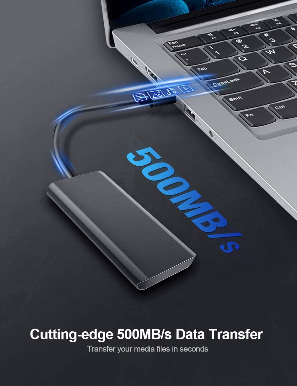 SSD Esterno 500GB USB-C - Velocità 540MB/s Per PC, PS5, Smartphone - Foto 2