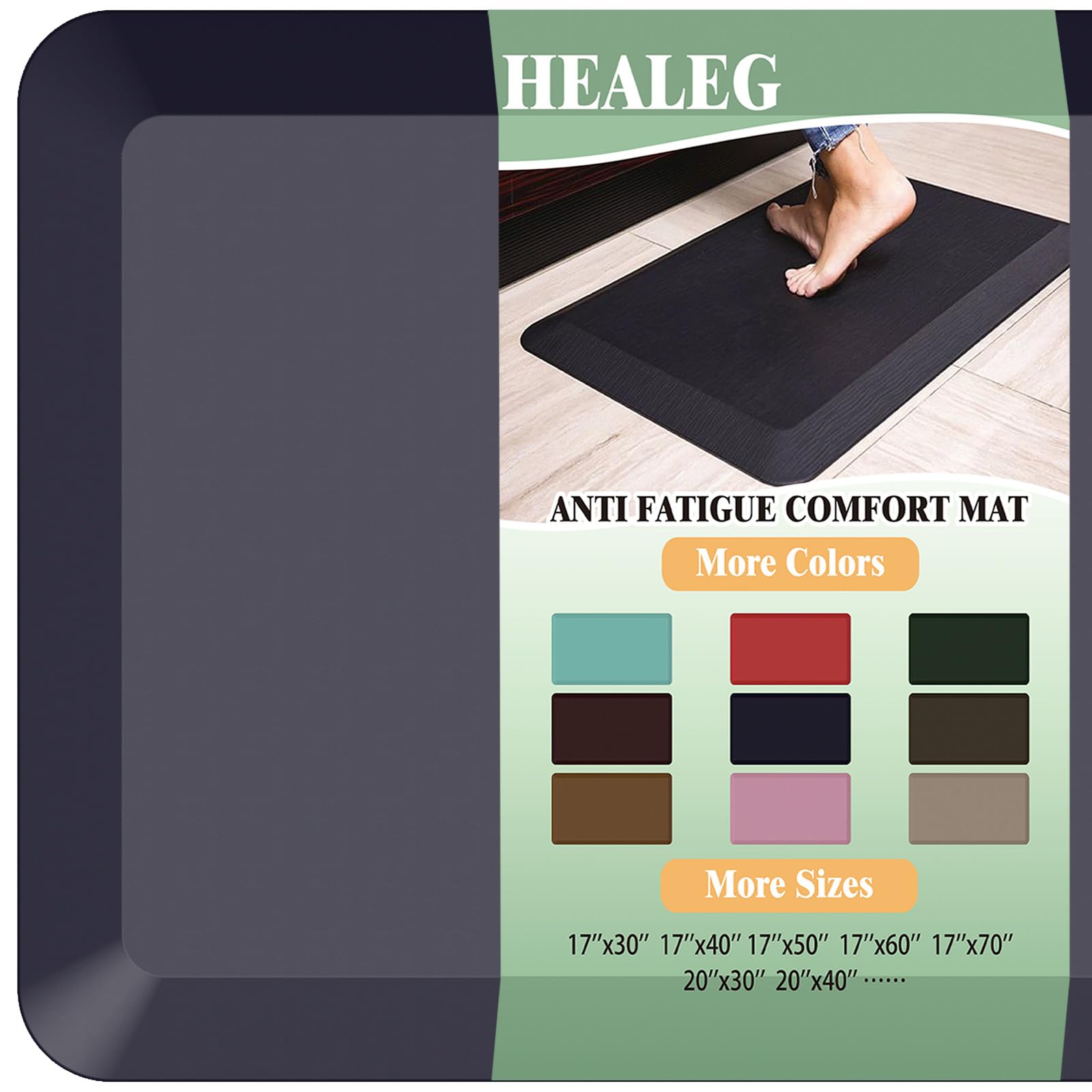 Anti Fatigue Kitchen Floor Mat Blue 17x30x1"