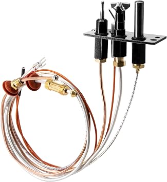 Criditpid 4021-736 Natural Gas Pilot Assembly for Heat N Glo, Heatilator, Quadrafire Gas Fireplace Parts, Replacement 485-510A NG Pilot Assembly for Heat-N-Glo Fireplace with Thermopile, Thermocouple