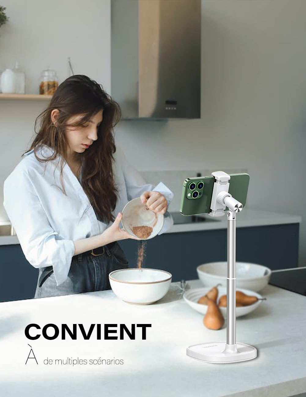 Phone Holder à 360° Réglable pour Bureau, Diffusion en Direct, Tournage Vidéo