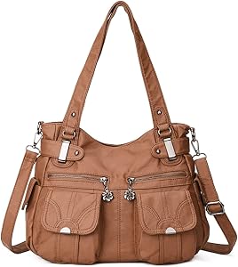 FANDARE - Bolsos de hombro para mujer, bolso bandolera, impermeable, piel sintética, para compras, fiesta, escuela, viajes, Crossbody Hobo Bag