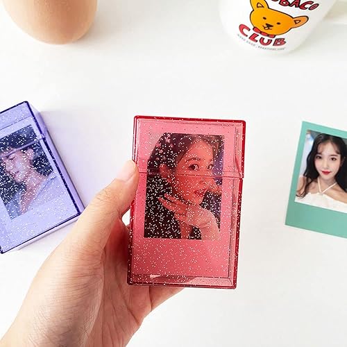 Miniatura 6 de Caja de almacenamiento de fotos transparente de 3 pulgadas, postales de ídolos de plástico de 3 pulgadas, soporte para tarjetas para fotos,