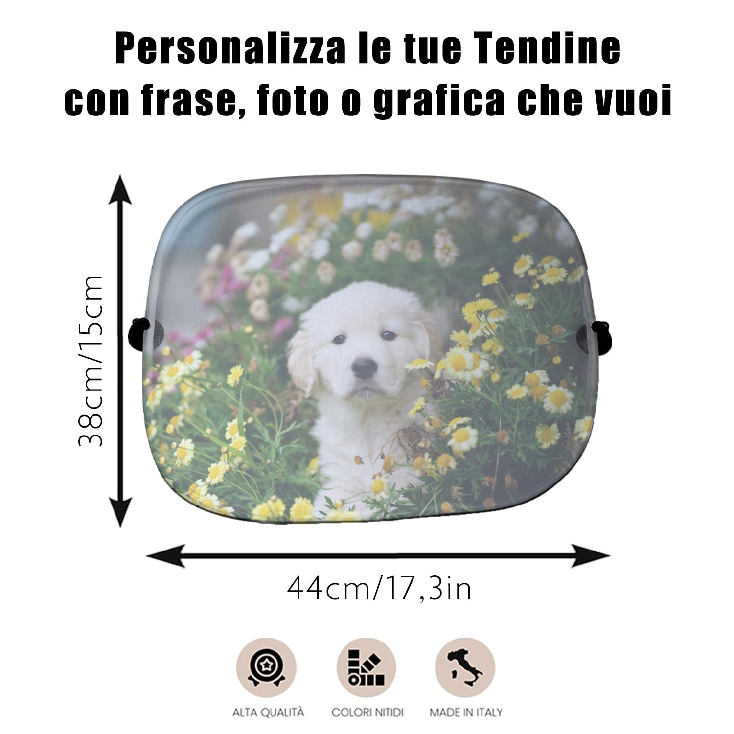 GIFART Tendine Parasole per finestrino Auto Personalizzabili 38x44 cm 2 szt.