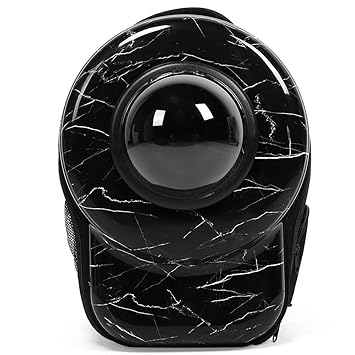Cat Backpack Carriers Bag, Comfortable Pet Carrier Backpack, Portable Pet Bubble Traveler Knapsack Space Capsule Backpack for Dog Cat Travel(Black Stone Pattern)