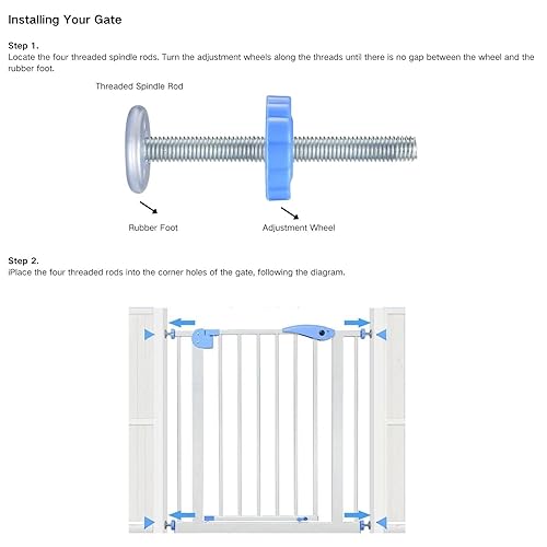 Miniatura 7 de Varilla de husillo roscada para puerta de bebé, extra larga de 0.315 pulgadas, kit de piezas de repuesto para puertas de seguridad montadas a