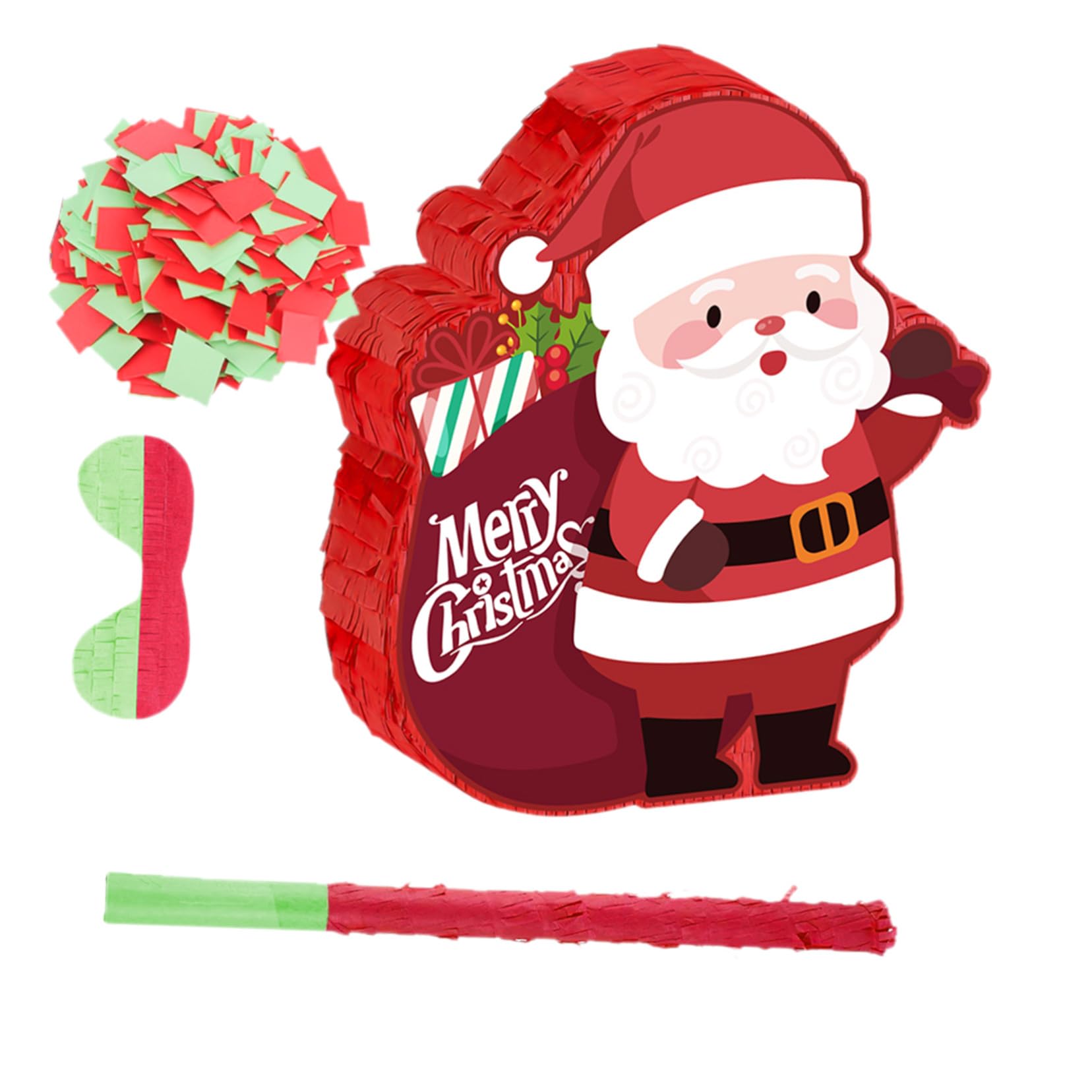 Cabilock Piñata de Navidad Roja Piñata de Papá Noel Mexicanas para Decoración de Fiesta Familiar Navideña Fiesta Navideña de Oficina
