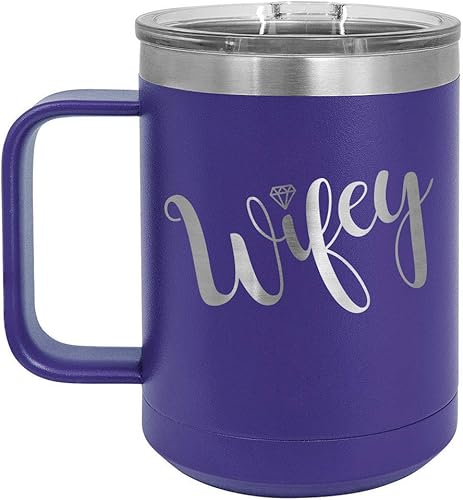 ONLYGIFTS.COM - Taza de café con tapa deslizante para mujer y hombre, con aislamiento térmico, ideal para regalo de cumpleaños o Navidad, Púrpura
