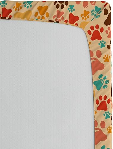 Miniatura 67 de Ambesonne - Sábana bajera ajustable multicolor, en colores y tres tamaños Azul y gris,Verde Militar Sage Green,Ámbar beige,Negro Grey White,Azul