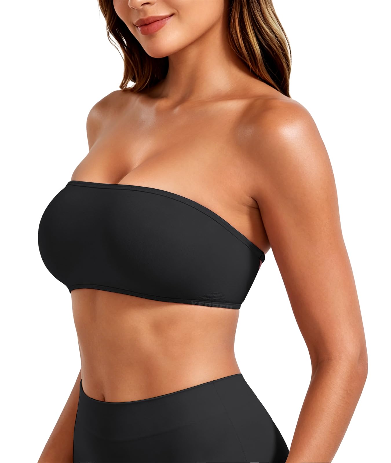YEOREO Nahtlos Bandeau BH Damen Non Slip Trägerloser BH Damen ohne Bügel Gepolstert Rückenfrei Tube Top Damen Push Up Strapless Bra Schulterfrei BH