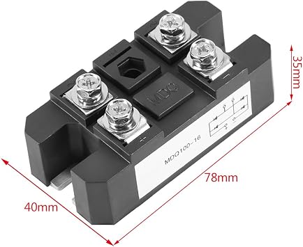 Single Phase Bridge Rectifier, 100A 1600V VRRM,4-Terminal High Power AC to DC Converter Module with Low Voltage Drop,Diode Bridge Rectifier Power Module for Industrial