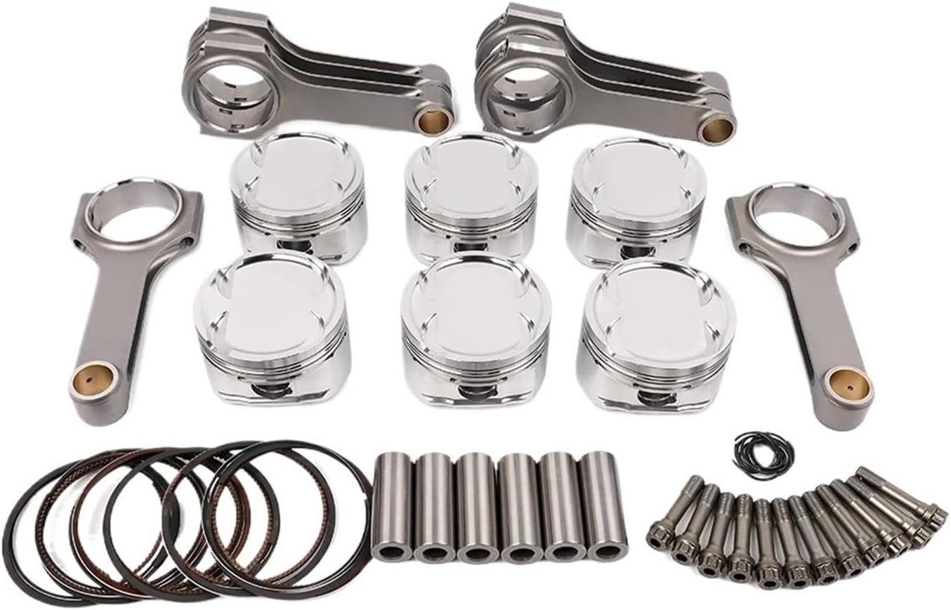 KTC Racing 86mm/86.5mm/87mm/87.5mm Forged Connecting Rod Piston Kit Fit for 2JZ 2JZ-GTE High Performance Upgrade with ARP Bolts(86mm 9.1)