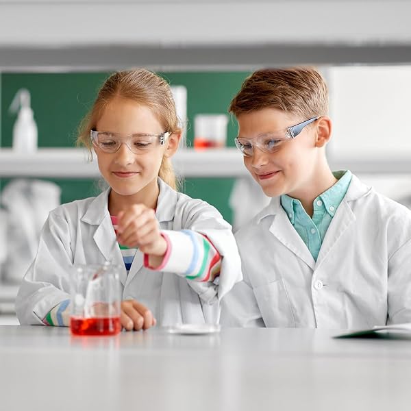 AUYAO Camice Laboratorio Bambino Cappotto Chimico, Vestiti da Scienziato Abbigliamento Medico, Costume Maniche Lunghe Camice, Grembiule Bianco Gioco di Ruolo Sull'attività Della Scuola per Infermieri - 2