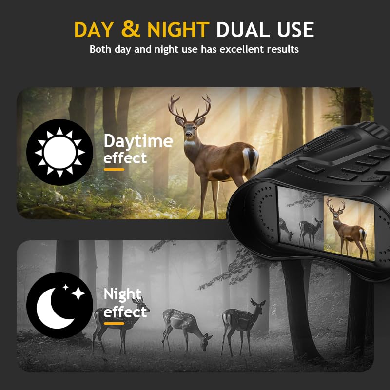 Binoculares de visión nocturna para adultos, gafas de visión nocturna 4K HD con grabación de video, para hombres, niños, día del padre, Navidad para aventuras nocturnas al aire libre, observación de 3