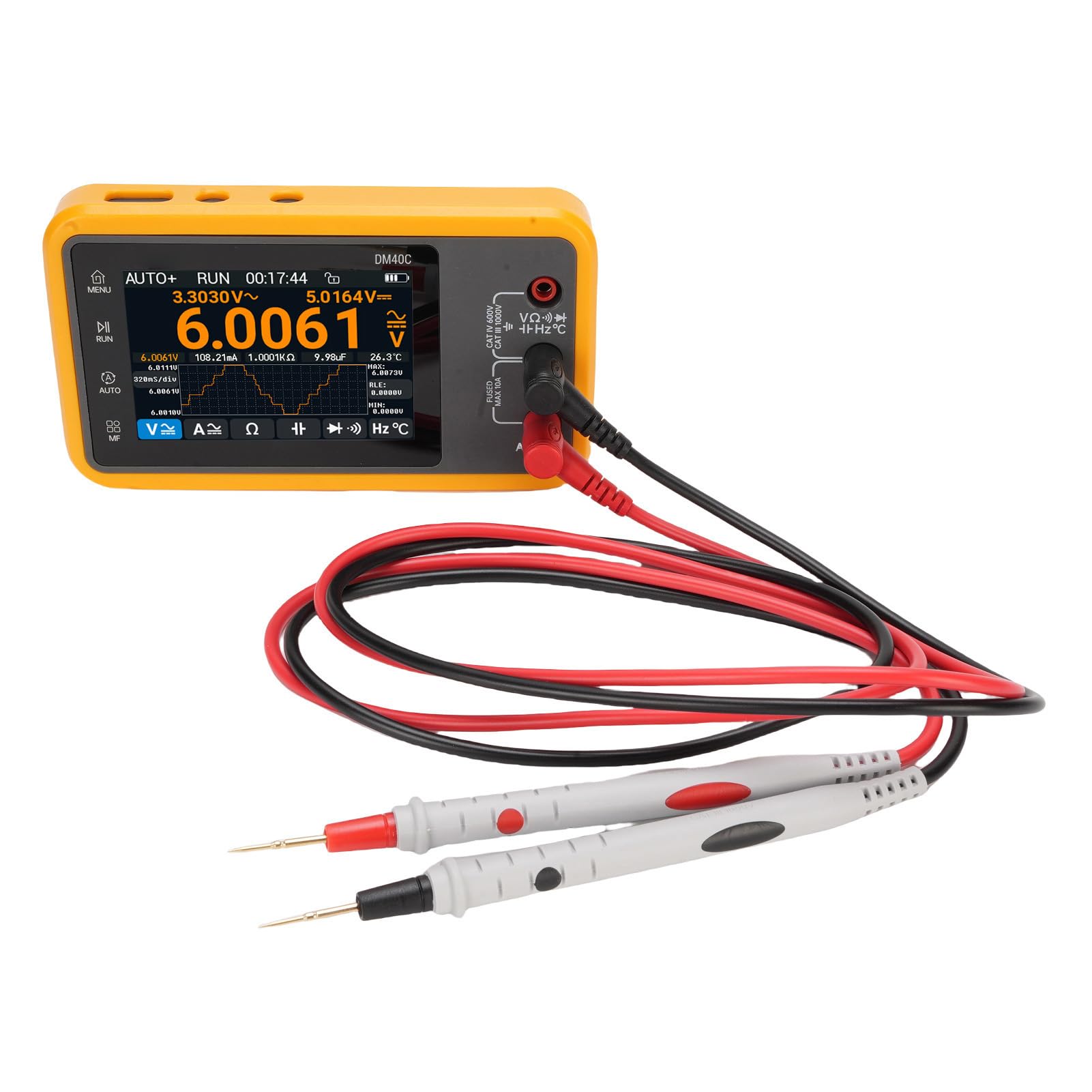 Eujgoov 4-1/2 Ziffern Digitaler Multimeter-Oszilloskop-Signalgenerator 3 in 1 Handheld-Gerät mit 3, 5-Zoll-Voll-Touchs-Bildschirm für Elektrische Tests