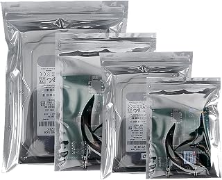 LINGKA 100PCS Antistatic Shield Shielding Bag 6X8 inches Assortment Reclosable Anti-Static Bags for 3.5 Hard Drive ESD GPU SSD HDD Motherboard and Electronic Device (Silvery-100PCS)