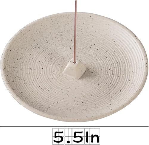 Miniatura 2 de CHORZHOW Soporte de incienso blanco de cerámica para incienso, quemador de incienso, estilo simple, bandeja de insencia amarilla para juego para