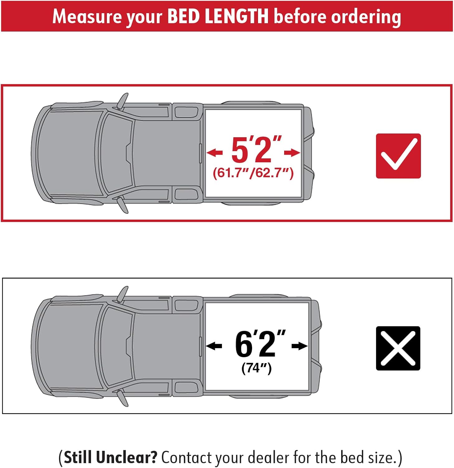 MaxMate Soft Tri-fold Truck Bed Tonneau Cover Compatible with 2015-2022 Chevy Colorado GMC Canyon | 5'2" (62") Bed | TCC371039