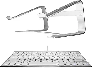 Macally Wired Mac Keyboard and an Aluminum Ergonomic Laptop Stand, Sleek Apple Accessories Add to Your Workplace