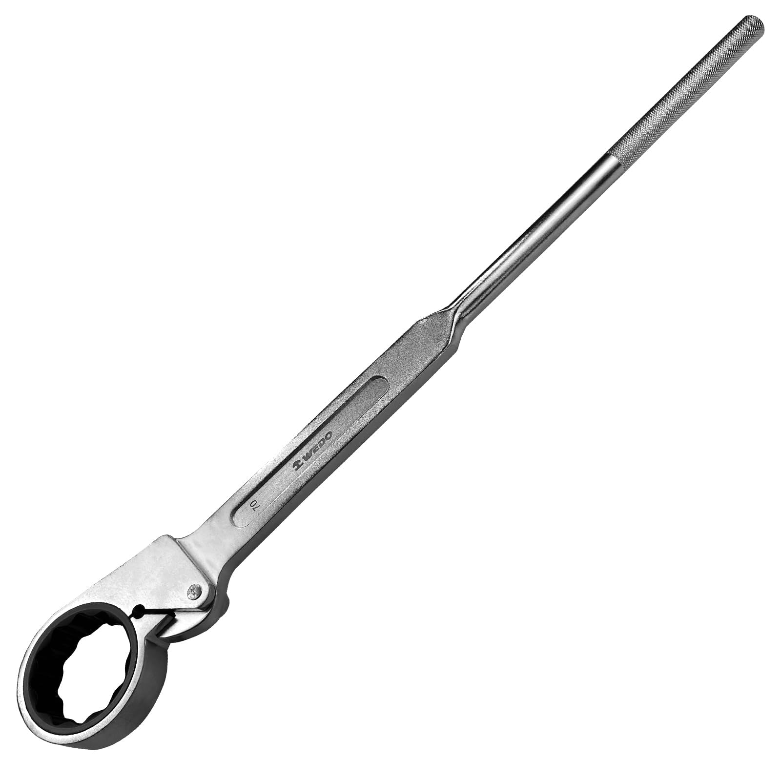 WEDO 50mm Scaffold Podger Ratchet Wrench, Ratchet Podger Socket Spanner, One Side Socket Spanner, Quick Release Spud Wrench, Length 650mm, CR-V, Die-Forged