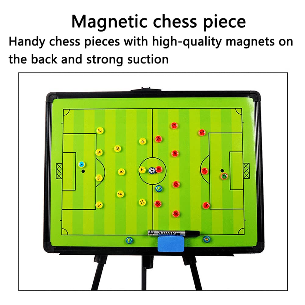 Lavagna da Calcio, Lavagna per Allenatori di Calcio, con treppiede, taccuino Magnetico Portatile per Calcio, Hockey, Tennis, Basket