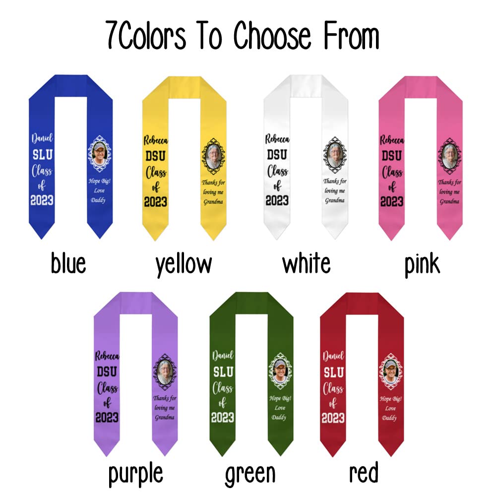 Unisex Customized Graduation Stole with Photo Name Graduation Sash 72
