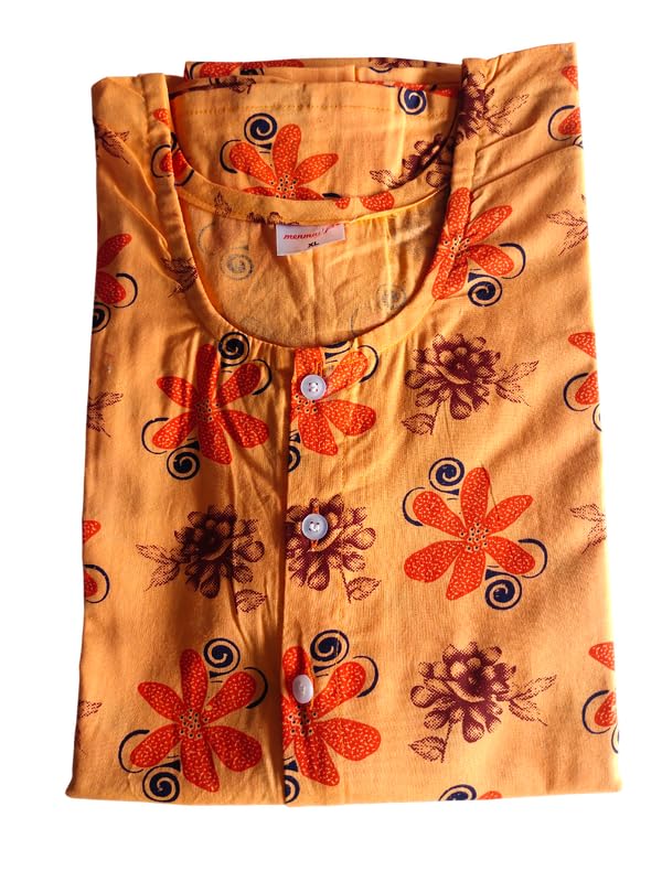 Image of MENMAII Women's [L-4XL] Full Open /Front Buttoned [a Kind of Adaptive Clothing] Multipurpose Nighty for Maternity /Pregnancy /Elderly /Patient /Feeding /Hospital Purpose Nighty Calf Length