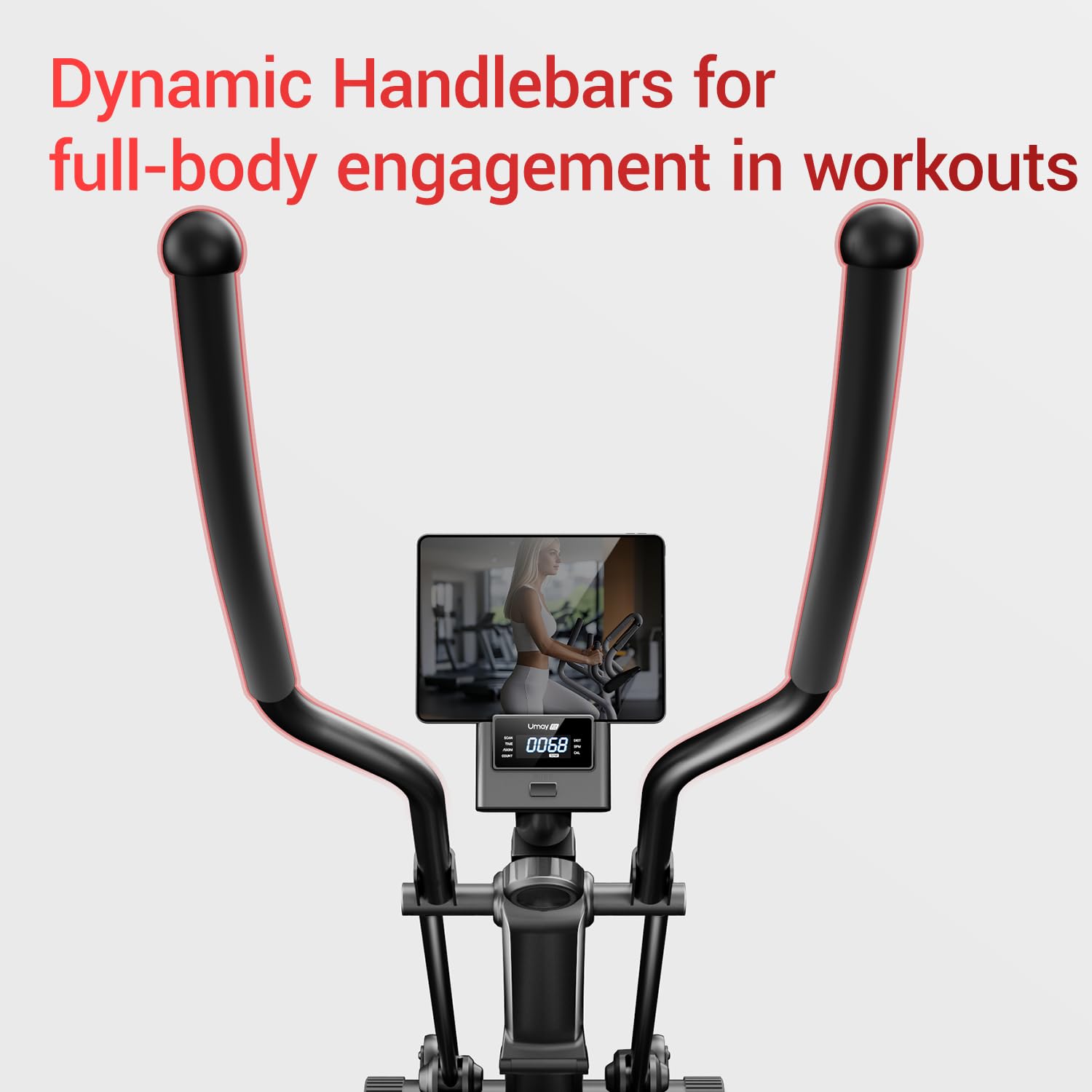 UMAY Crosstrainer für Zuhause, 16 Widerstandsstufen, Leiser Magnetischer Ellipsentrainer, 40cm Schrittlänge, Herzfrequenzgriffe,LCD-Display Cross Trainer, Tragfähigkeit 159kg