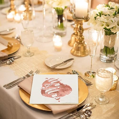 Miniatura 6 de Paquete de 100 servilletas de boda con diseño plateado para decoración de fiesta de boda, despedida de soltera, compromiso, fiesta (5 x 5 pulgadas,