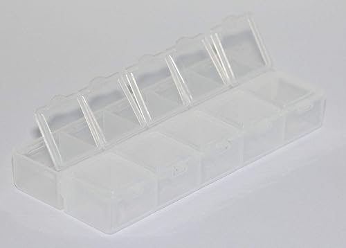 Miniatura 8 de 2Tomato Shipping Supplies Caja de almacenamiento de plástico rectangular transparente con 10 ranuras, organizador de compartimentos pequeños para