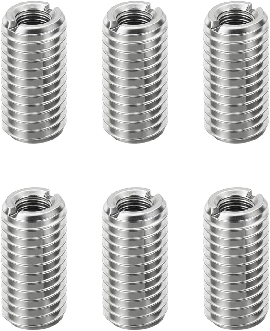 – 6 Pcs Thread Adapter Sleeve Reducing Nut, M16 x 2 Male to M12 x 1.75 Female Thread Stainless Steel Repair Insert Nut Screw 20mm Length Reducer Conversion Fastener