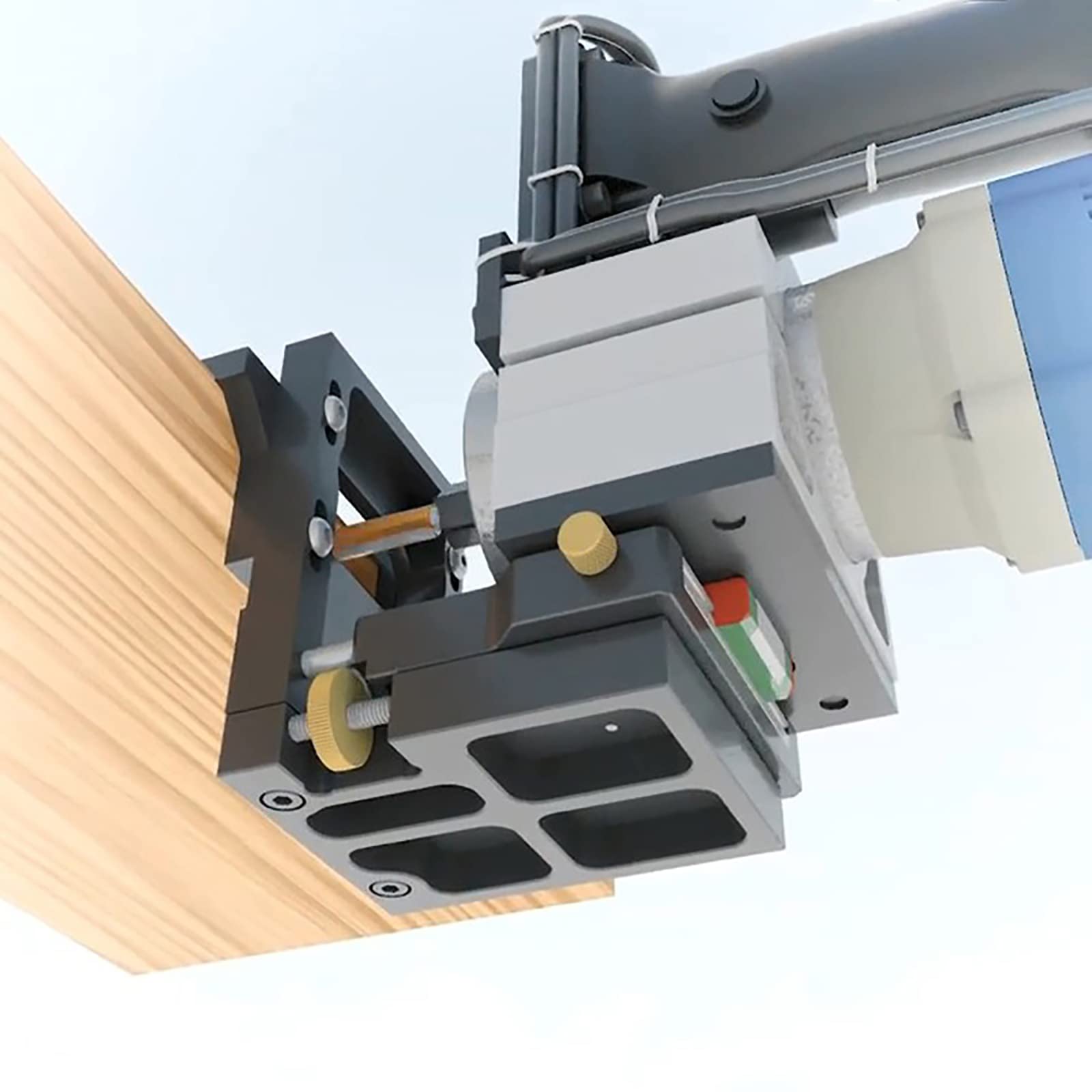 Máquina de corte fija 2 en 1, soporte de ranurado - Posicionamiento preciso del agujero ajustable profundidad y ancho - Perfecto para armario - Cierres invisibles panel perforador localizador