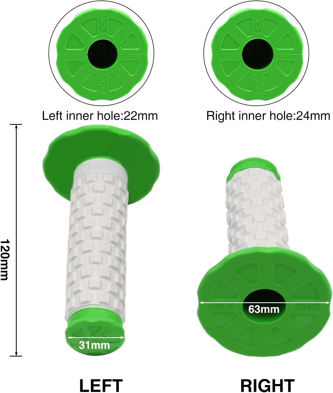 Motorcycle Throttle Assembly 22mm CNC Aluminum Twist Throttle Grips with Throttle Cable and Handlebar Grip for CRF50 KLX SSR TTR 110 125 150 200 250cc Dirt Pit Bike ATV Mini Bike
