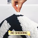 Get Naked Bath Mat Black Bath Rugs, Non Slip Absorbent Washable Microfiber Black Bath Mats for Bathroom Floor and Shower, 17" x 24"