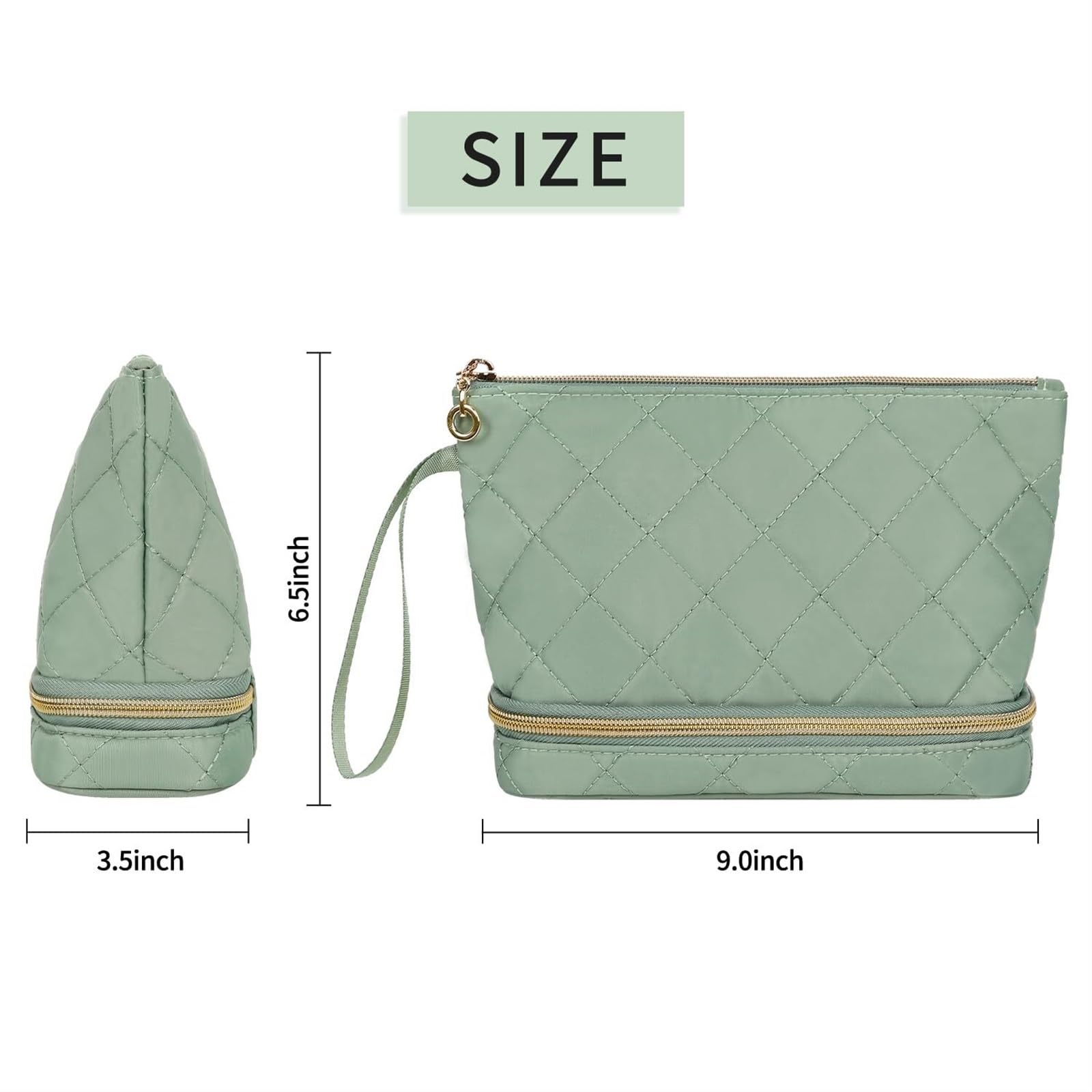 Kulturtasche Schminktasche Reise-Kosmetiktasche, transparente Kosmetiktasche, Kosmetik-Aufbewahrungstasche, Kulturbeutel Waschtasche Kosmetiktasche(Grün)