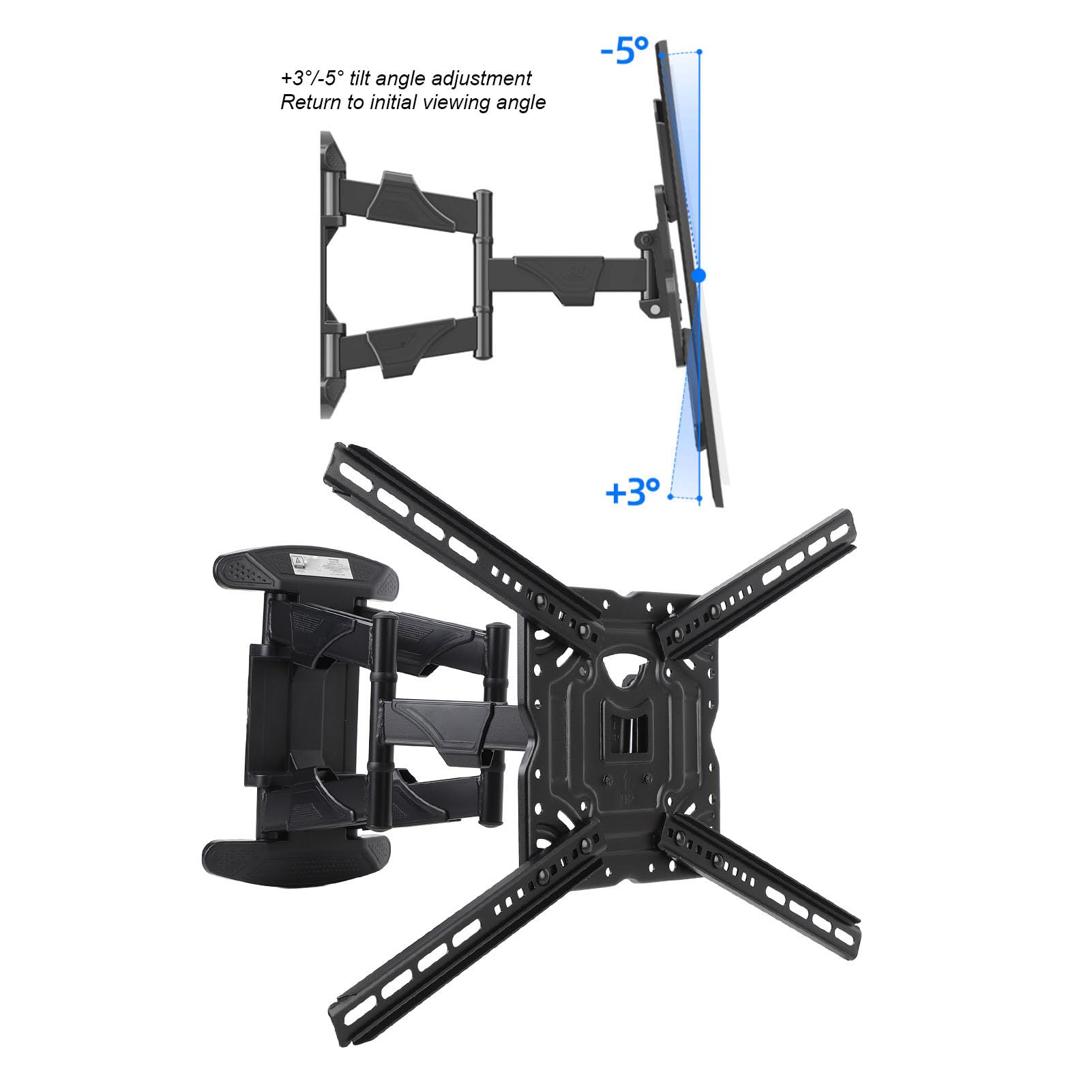 Soporte de Pared para TV de Movimiento Completo para Televisores de 32 a 75 Pulgadas de hasta 80 Libras, Soporte de Montaje en Pared, Soporte de TV Giratorio e Inclinable, para