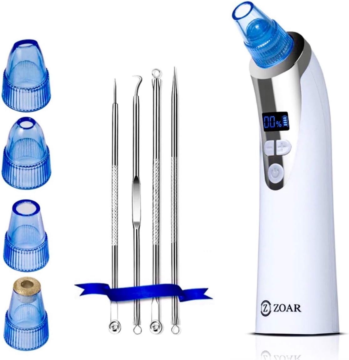 Blackhead Remover Pore Vacuum | Upgraded Electric Pore Cleaner Blackhead Extractor Tool | Acne Comedone Extractor Kit with LCD Display | USB Rechargeable | 4 Probes & Blackhead Remover Tools