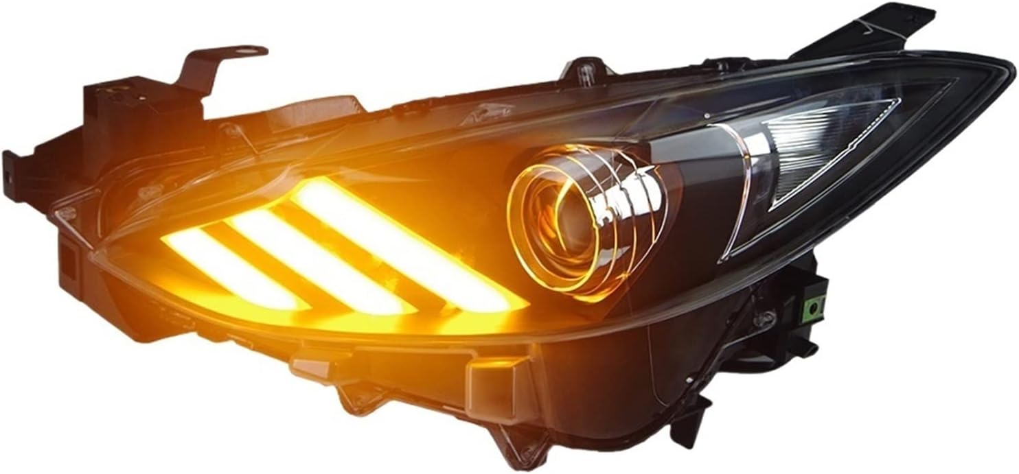 Cars Styling Headlight Compatible With Mazda 3 Mazda3 Axela 2014-2016 Headlights LED Running Lights Bi-Xenon Beam Fog Lights Angel Eyes(Headlight No Bulb)