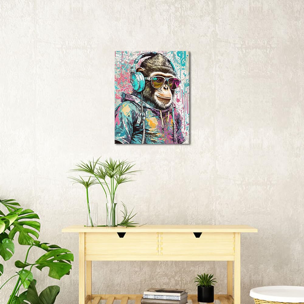 KEYIFA Malen Nach Zahlen - DJ Affe 30x40cm DIY Gemälde