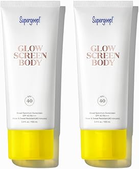 Supergoop! Glowscreen Body SPF 40 PA+++, 3.4 fl oz - Pack of 2 - Body Lotion + Broad Spectrum Tinted Sunscreen with Subtle Shimmer - Adds Glow & Hydration - White Stargrass & Coconut Alkanes