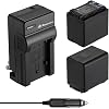 Powerextra 2 Pack Replacement Batteries and Charger for Panasonic VW-VBT380 and Panasonic HC-V250, HC-V380, HC-V510, HC-V520, HC-V710, HC-V720, HC-V750, HC-V770, HC-VX870, HC-VX981K, HC-WXF991K