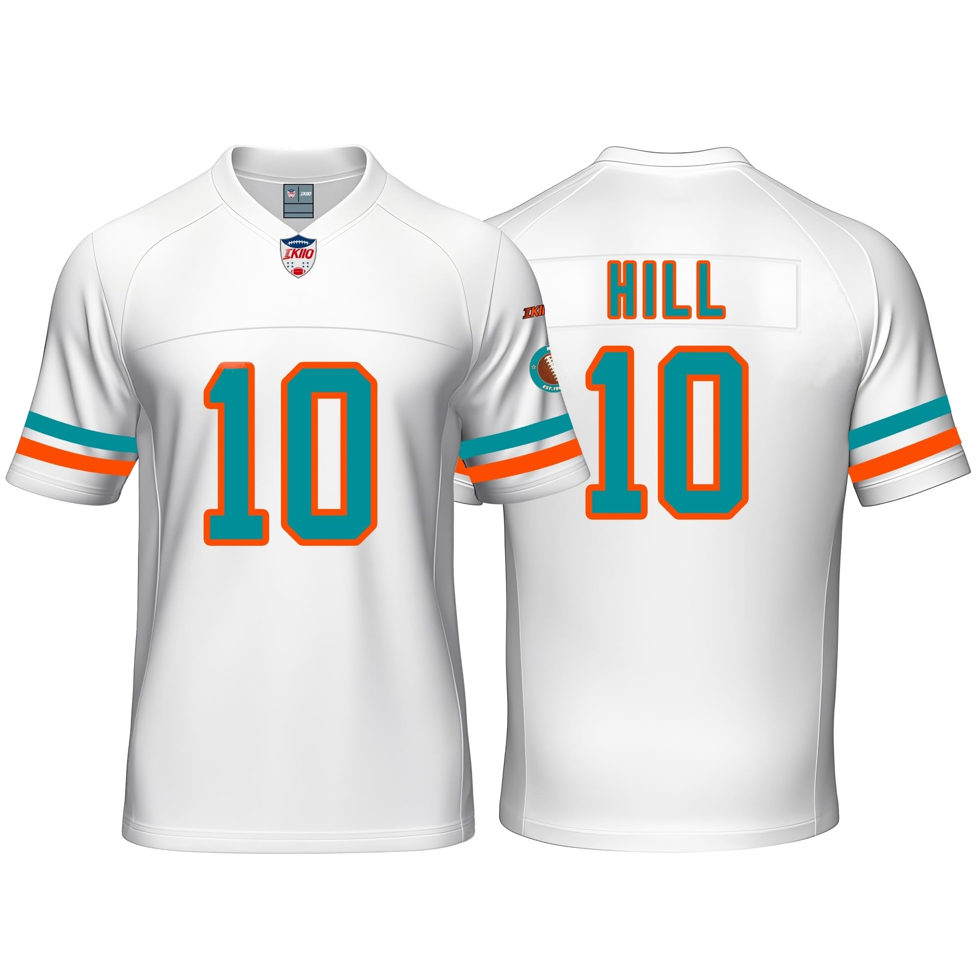 Custom Mens/Youth Football Stitched T-Shirt for Sports Fan Green/White No Brand/Logos