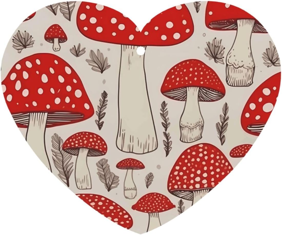 Car Air Freshener 100 PCS Red White Mushroom Hanging Car Air Fresheners Auto Interior Decor Card Freshener Strong Scented Card Lavender Cars Scents for Office Bedroom Close Drawer Heart Shape