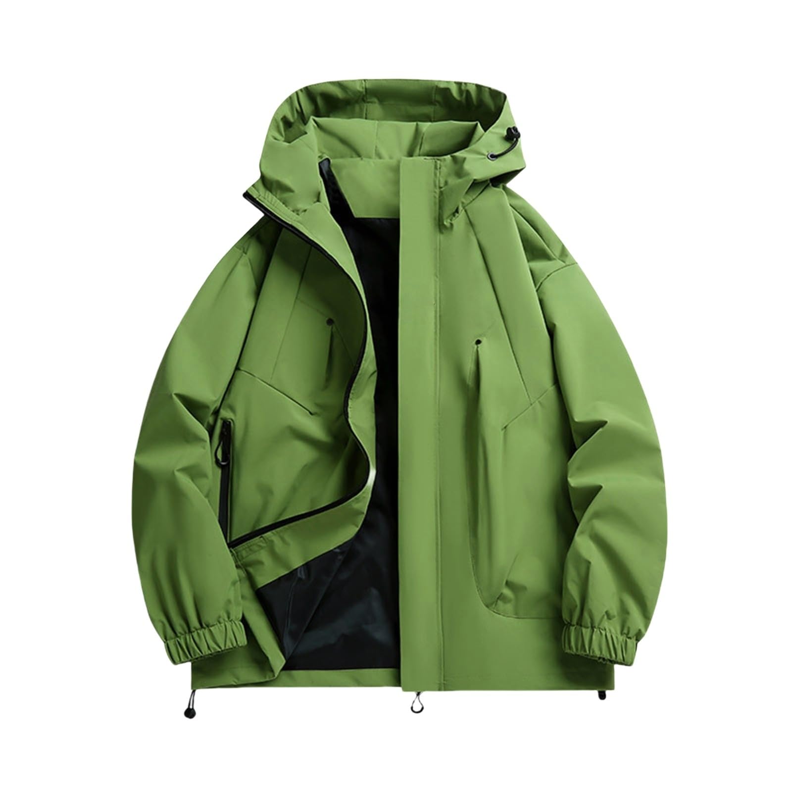 Chubasquero para mujer, transpirable, ligero, chaqueta de entretiempo con capucha, cortavientos, trekking, chaqueta softshell, senderismo, chaqueta para exteriores, plegable, deportiva, cortavientos