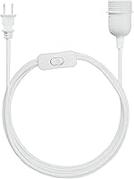 Vista 1 de kwmobile Cable de luz enchufable, cable de lámpara colgante de tela de 20 pies de largo con enchufe, enchufe E26, para colgar iluminación de techo