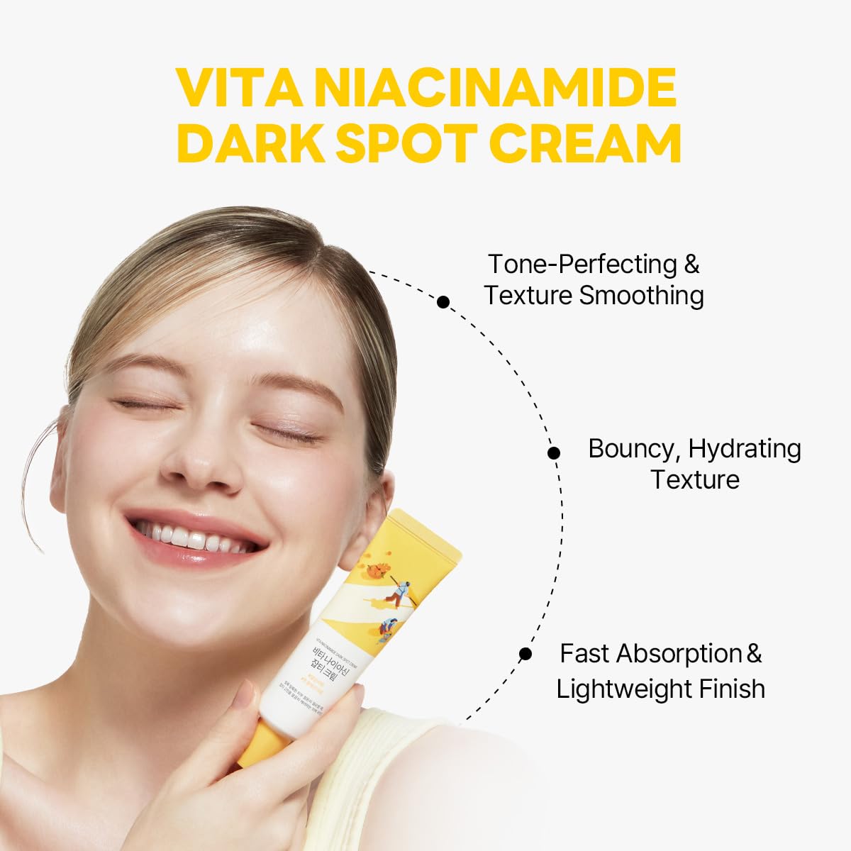 ROUND LAB Vita Niacinamide Dark Spot Cream 1.69 Fl Oz, Tone Clarity Moisturizer with Tranexamic Acid, and Vitamin Complex for Dark Spot Care, Uneven Skin Texture, and Skin Radiance, Korean Skincare - Image 3
