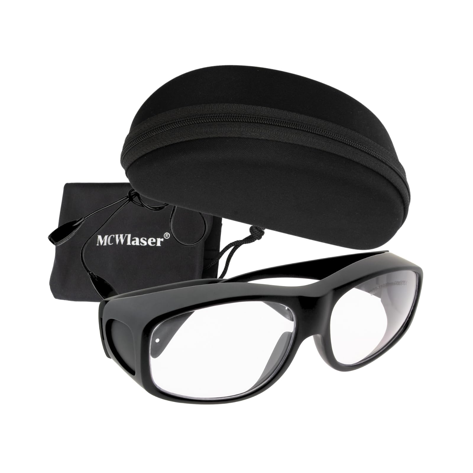 MCWlaser Lunettes de protection laser CO2 10600 nm 9000-11000 nm OD5+ Lunettes de protection laser Type d'absorption Lunettes laser CO2 pour gravure laser CO2 Découpe de traitement de beauté