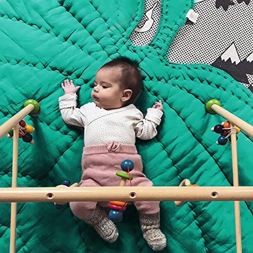 Speelkleed Voor Baby Kinderen Bladvorm Baby Speelkleed Katoen Zacht Baby Slaapmatten Vloerkleed Baby Gym Activiteit Kamer Decor Kruipend Deken Pad (Groen) - Afbeelding 4