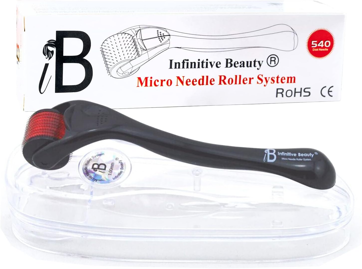 Derma Roller INFINITIVE BEAUTY 540 Titanium Alloy Microneedle Roller for Skin, Face Beard & Hair (1.0mm)