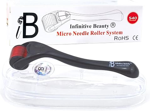 Derma Roller INFINITIVE BEAUTY 540 Titanium Alloy Microneedle Roller for Skin, Face Beard & Hair 0.75mm